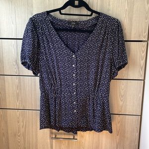 Jcrew blue & white star blouse